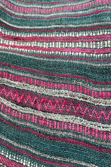 Tussar Silk Magenta Bhujodi Stole with Teal Green weaving