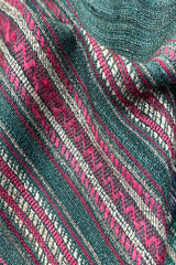 Tussar Silk Magenta Bhujodi Stole with Teal Green weaving