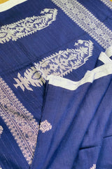 Handwoven Deep blue Jamdani saree