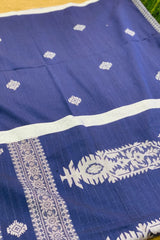 Handwoven Deep blue Jamdani saree