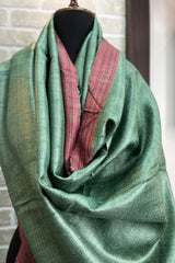 Light Mint Green Pure Tussar Silk Dupatta