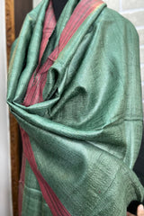 Light Mint Green Pure Tussar Silk Dupatta