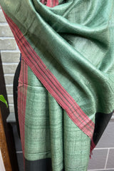 Light Mint Green Pure Tussar Silk Dupatta