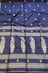 Handwoven Deep blue Jamdani saree