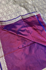 Purple Pink Dual toned Pure Silk Saree