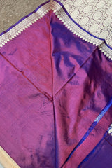 Purple Pink Dual toned Pure Silk Saree