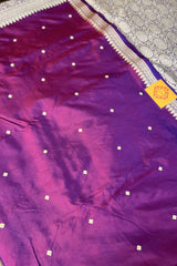Purple Pink Dual toned Pure Silk Saree