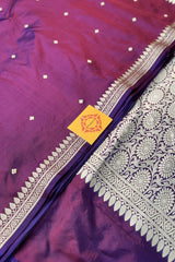 Purple Pink Dual toned Pure Silk Saree