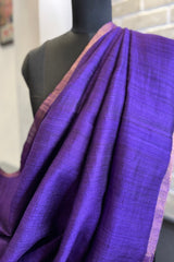 Orchid Purple, handwoven Pure Matka Silk Saree with tussar Pallu