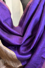 Orchid Purple, handwoven Pure Matka Silk Saree with tussar Pallu