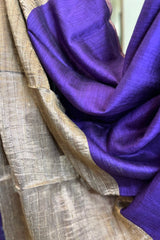 Orchid Purple, handwoven Pure Matka Silk Saree with tussar Pallu