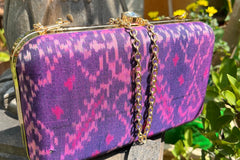 Deep Purple Pure silk Rajkot Patola Clutch