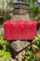 Red Pure Silk Rajkot Patola Clutch