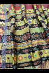 Rust Coloured Raw Silk Lambani Embroidered Saree