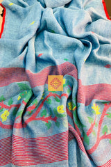 Dupattas Stoles Linen Jamdani