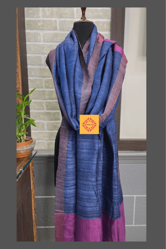 Purple Pure Raw Silk Handwoven Dupatta