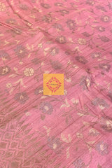 Orchid Pink Handwoven Zamavari dyed Pure Tussar Silk