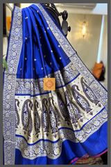 Royal Blue Pure Katan Silk Banarasi