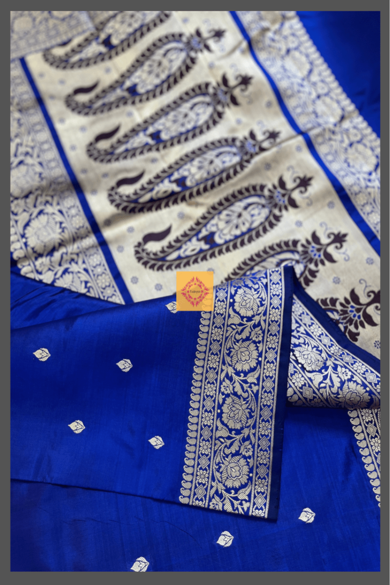 Royal Blue Pure Katan Silk Banarasi