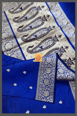 Royal Blue Pure Katan Silk Banarasi