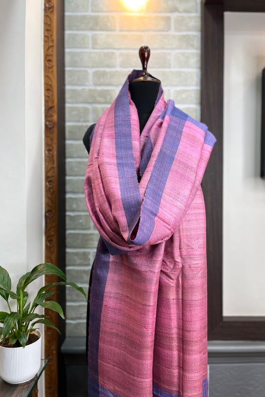 Light Orchid Pink Pure Tussar Silk Dupatta