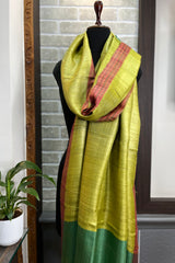 Mustrad-Green Pure Tussar Silk Dupatta