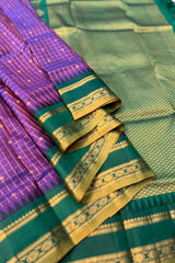 Pure Silk Handloom Purple coloured Narayanpet saree