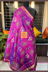 Purple Pure Silk Rajkot Patola Dupatta