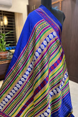 Royal Blue- Pure Silk Handwoven Tribal Dongria