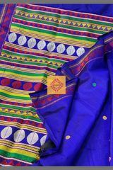 Royal Blue- Pure Silk Handwoven Tribal Dongria