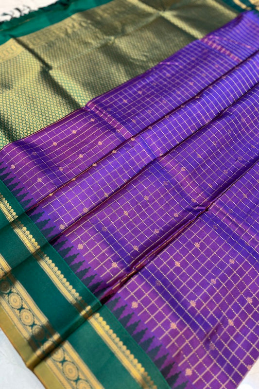 Pure Silk Handloom Purple coloured Narayanpet saree