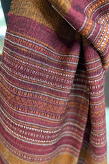 Tussar Silk Rust Bhujodi Stole with Maroon Weaving