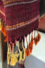 Tussar Silk Rust Bhujodi Stole with Maroon Weaving