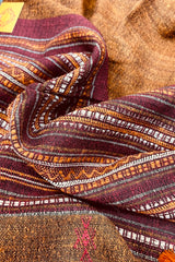 Tussar Silk Rust Bhujodi Stole with Maroon Weaving