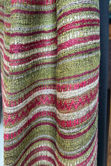 Tussar Silk Magenta Bhujodi Stole with Green Weaving