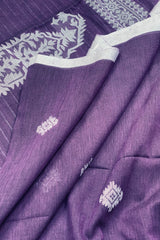 Handwoven Purple Jamdani saree