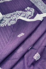 Handwoven Purple Jamdani saree