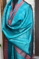 Firozi ( Chintamani Coloured) Pure Tussar Silk Dupatta