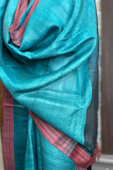 Firozi ( Chintamani Coloured) Pure Tussar Silk Dupatta