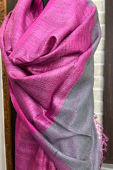 Magenta Pure Tussar Silk Dupatta