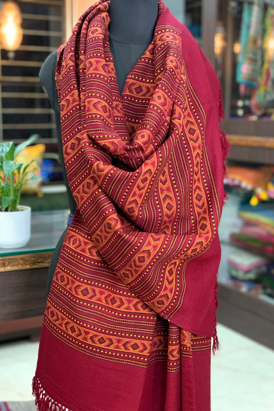 Maroon Pahadi Stole