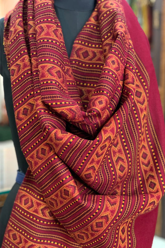 Maroon Pahadi Stole