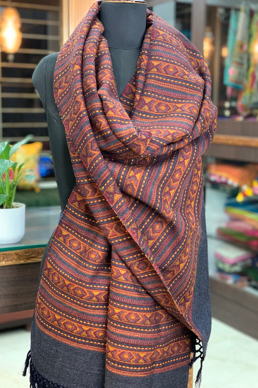 Charcoal Grey Pahadi Stole