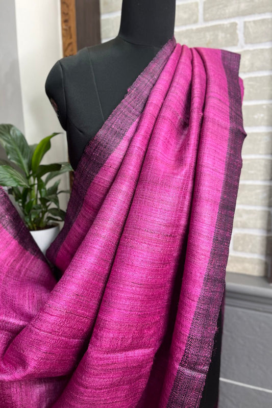 Orchid Pink Saree with Brownish pallu