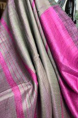 Orchid Pink Saree with Brownish pallu