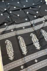 Handwoven Black Jamdani Saree