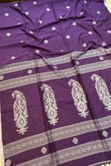 Handwoven Purple Jamdani saree