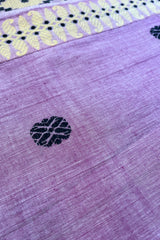 lilac coloured handwoven Assamese khadi cotton saree