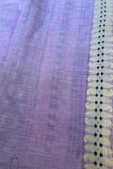 lilac coloured handwoven Assamese khadi cotton saree