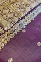 Deep Purple Handwoven Assamese Khadi cotton Saree